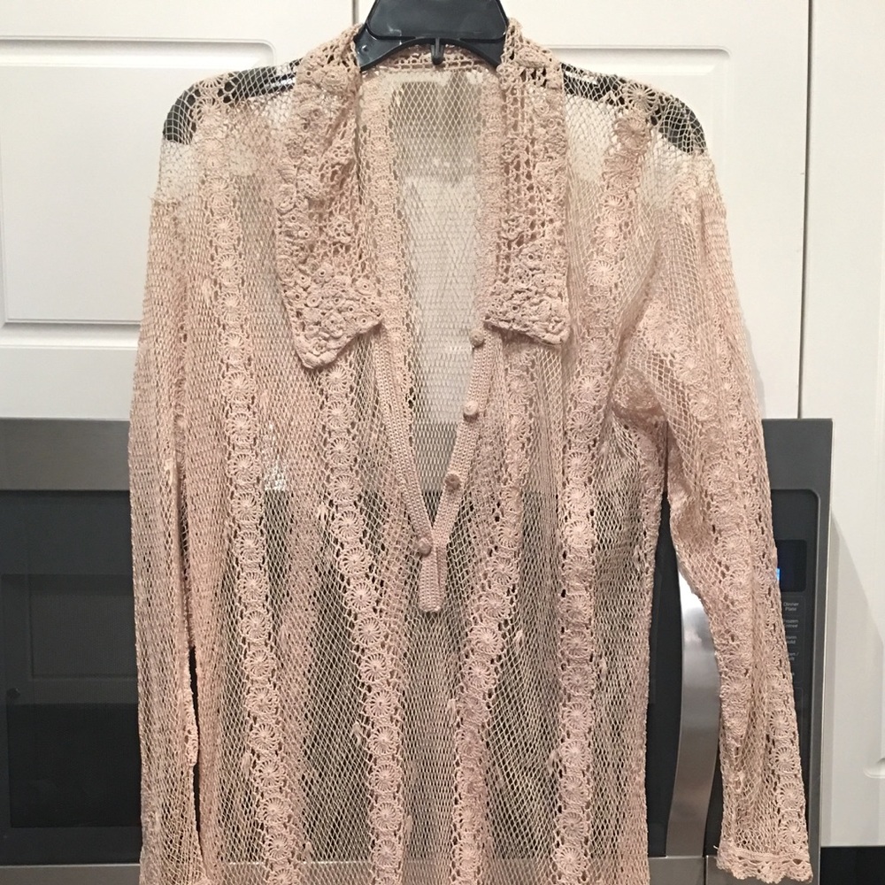 🌹Final Price🌹Tan Crocheted Flapper Gatsby Dress